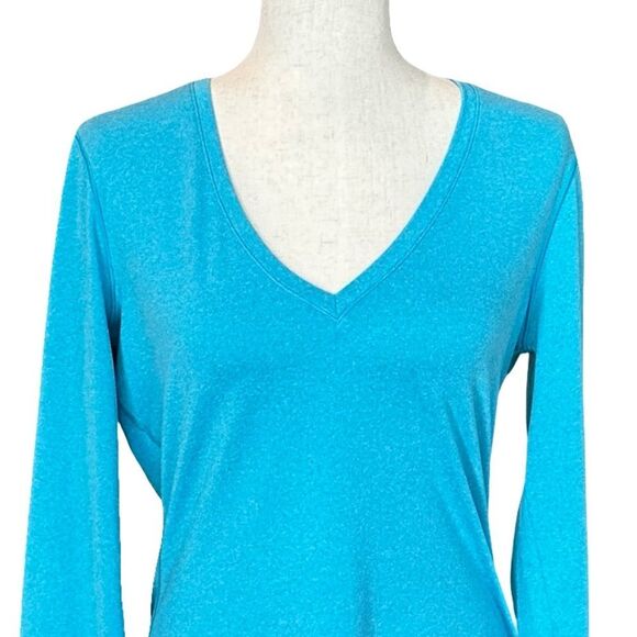 Under Armour Women's Long Sleeve HeatGear V-Neck Top Blue Size Large - Picture 7 of 10
